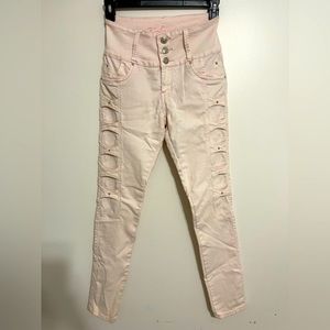 Kalowa Pink Moto High Rise Stretchy Skinny Jeans | Size 11‎